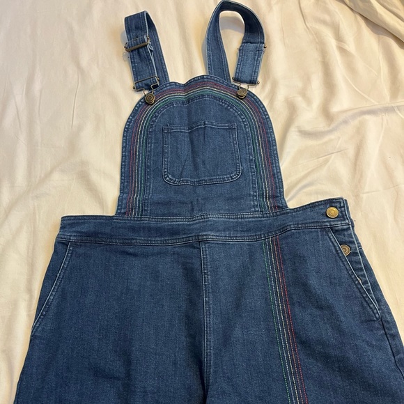 Bouncing Over The Rainbow Denim Shortalls - Picture 4 of 5